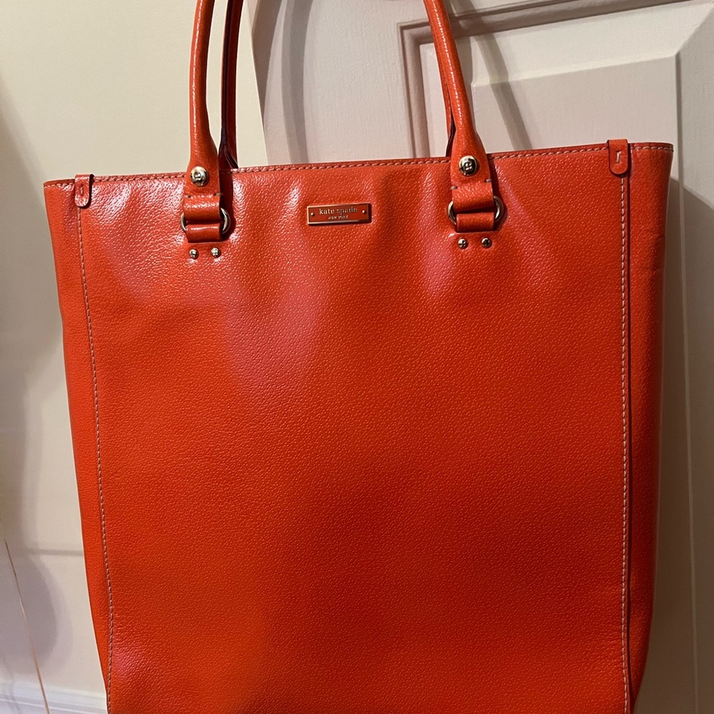 Kate Spade orange leather tote